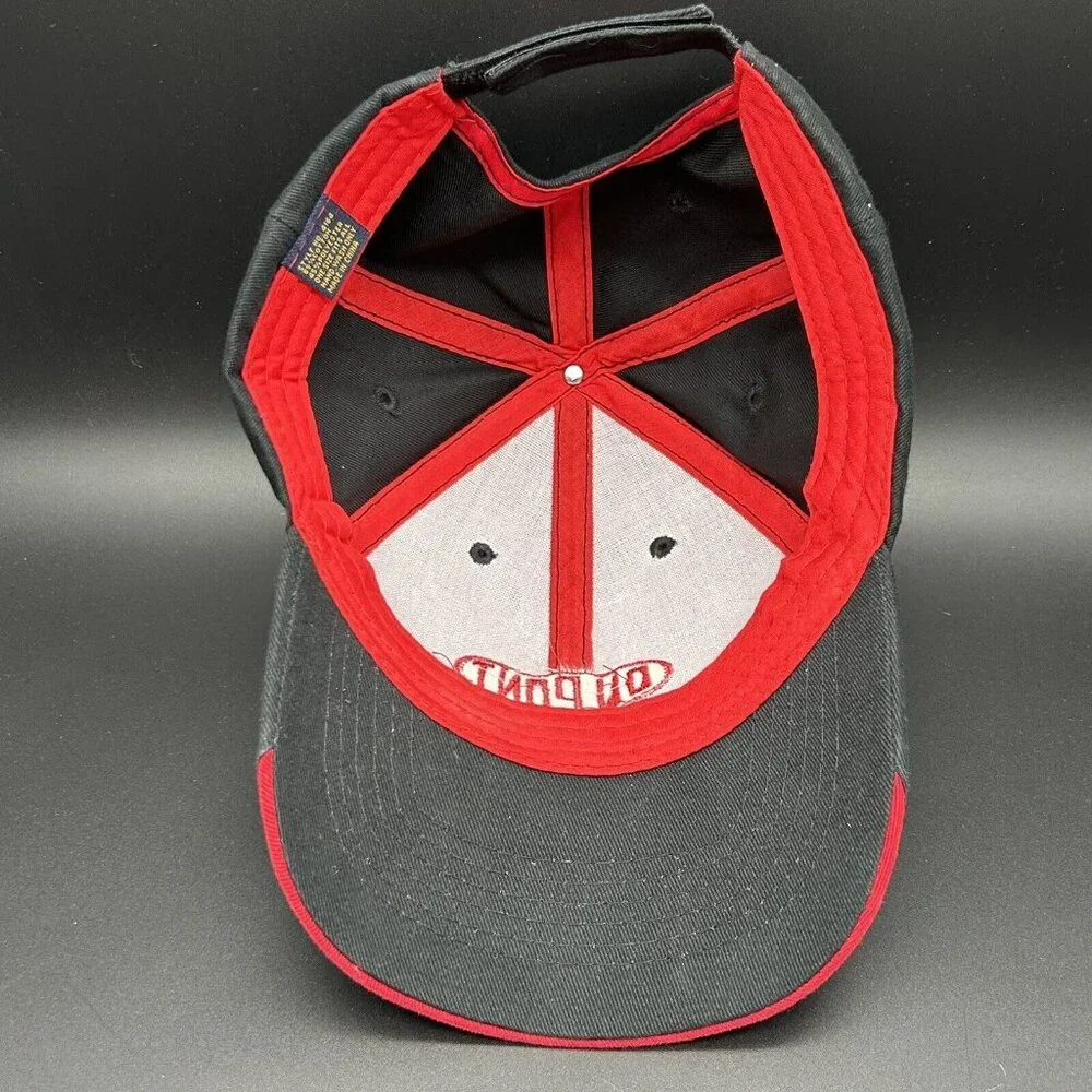 Du Pont Hat Baseball Cap Black Red Hook & Loop Closure Adjustable Embroidered